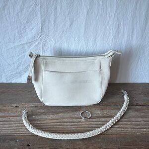 Brighton Cream Leather Wristlet Clutch